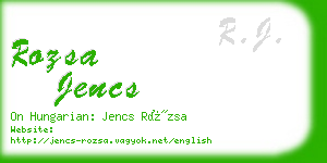 rozsa jencs business card